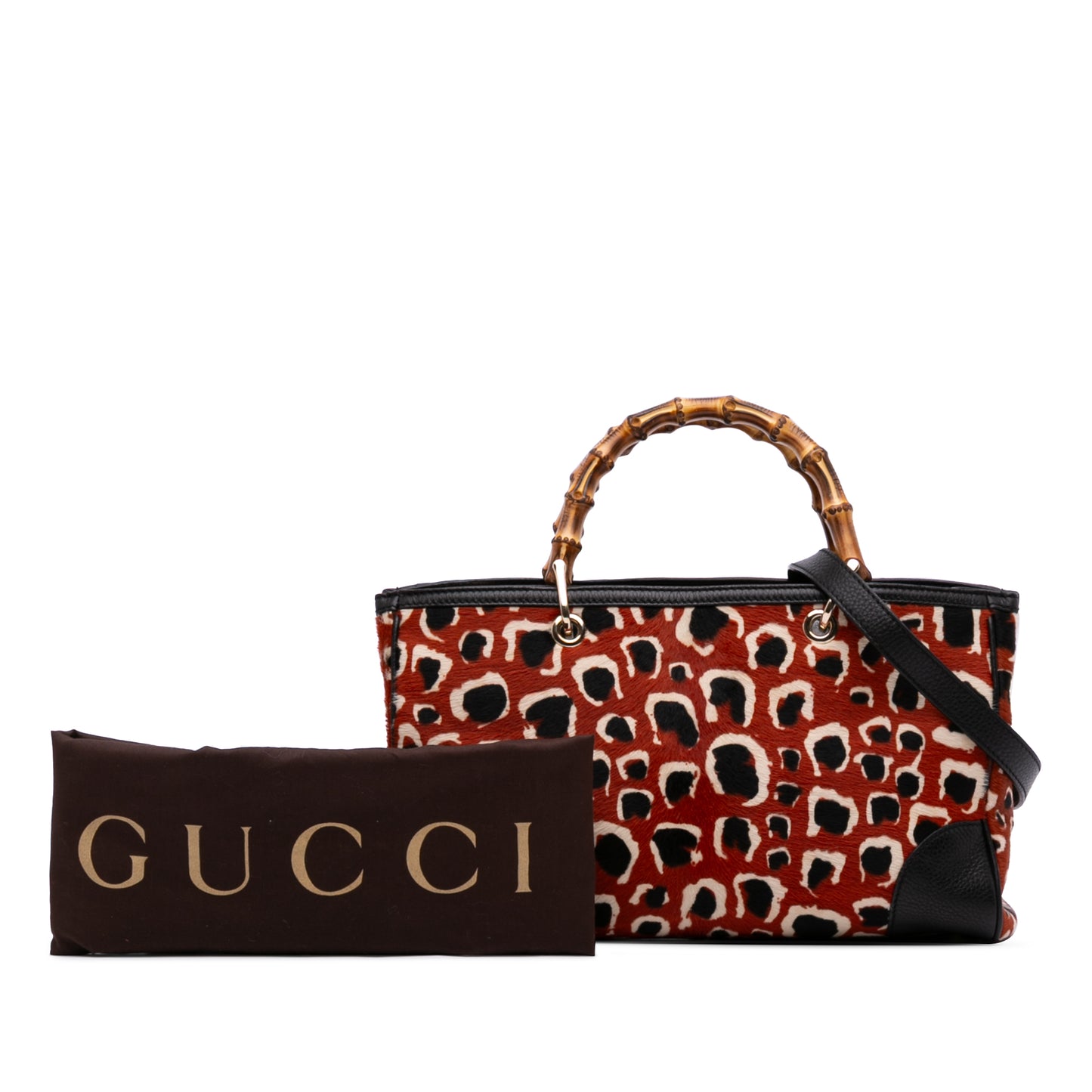 Gucci Medium Pony Hair Bamboo Shopper Satchel