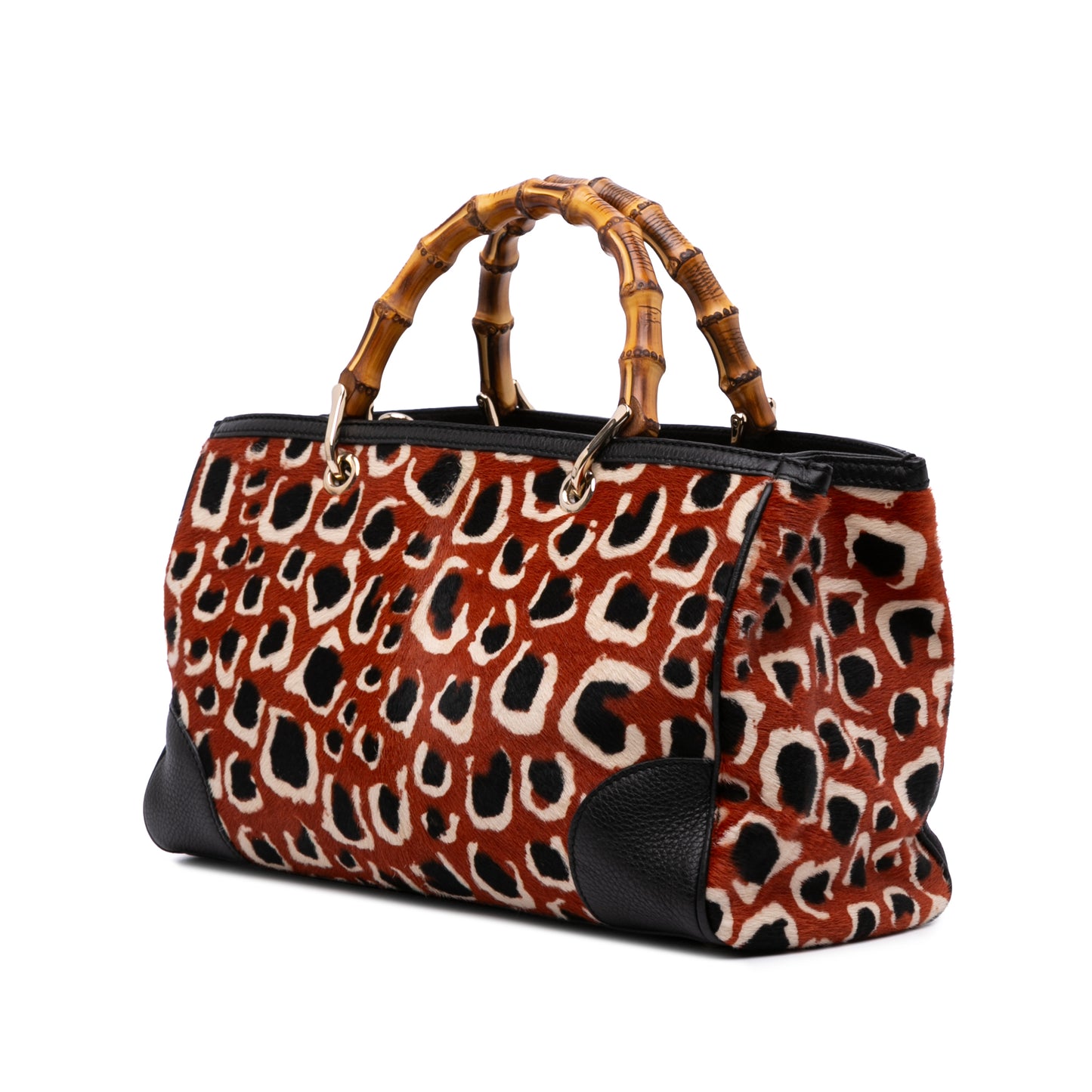 Gucci Medium Pony Hair Bamboo Shopper Satchel