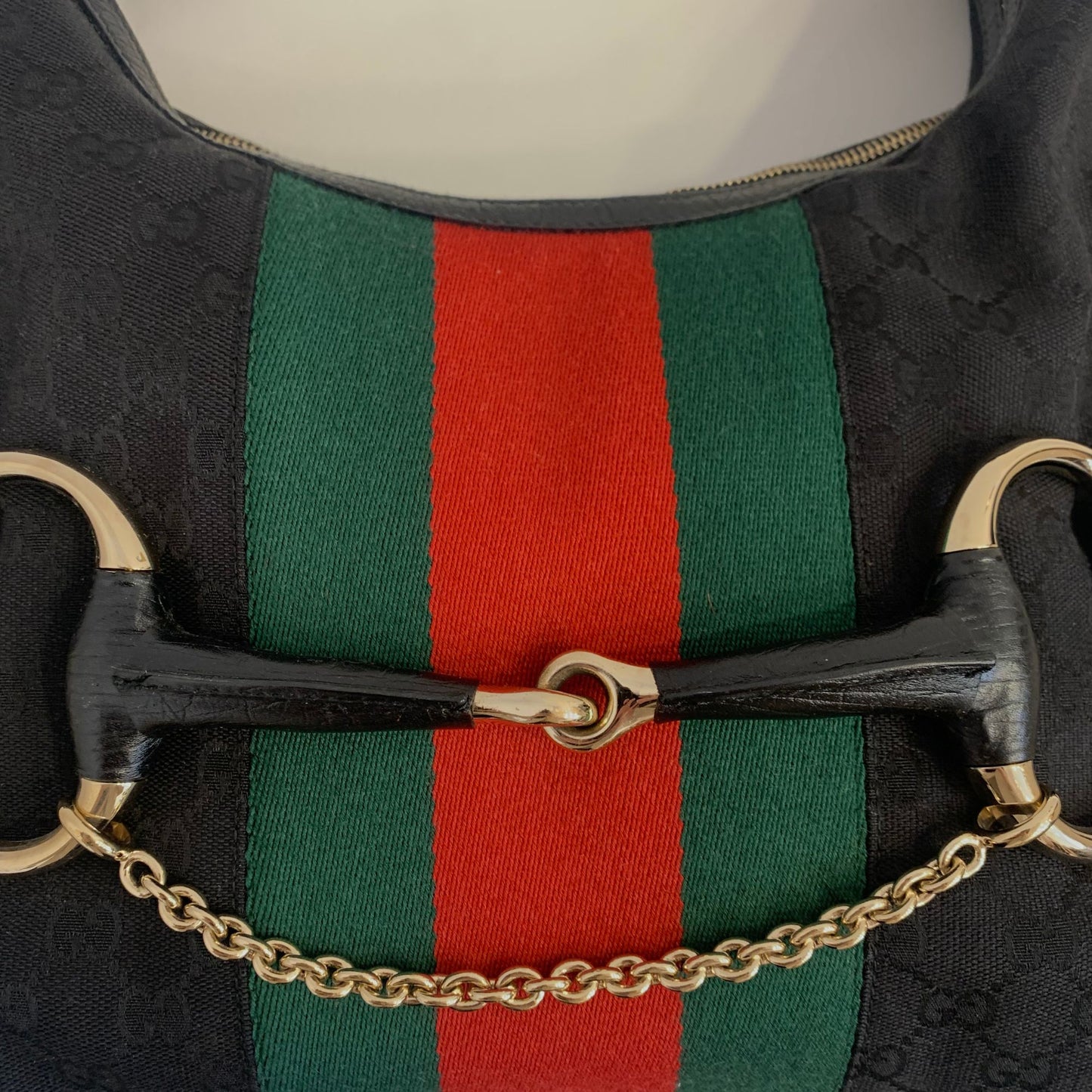 Gucci Horsebit Web Hobo Bag