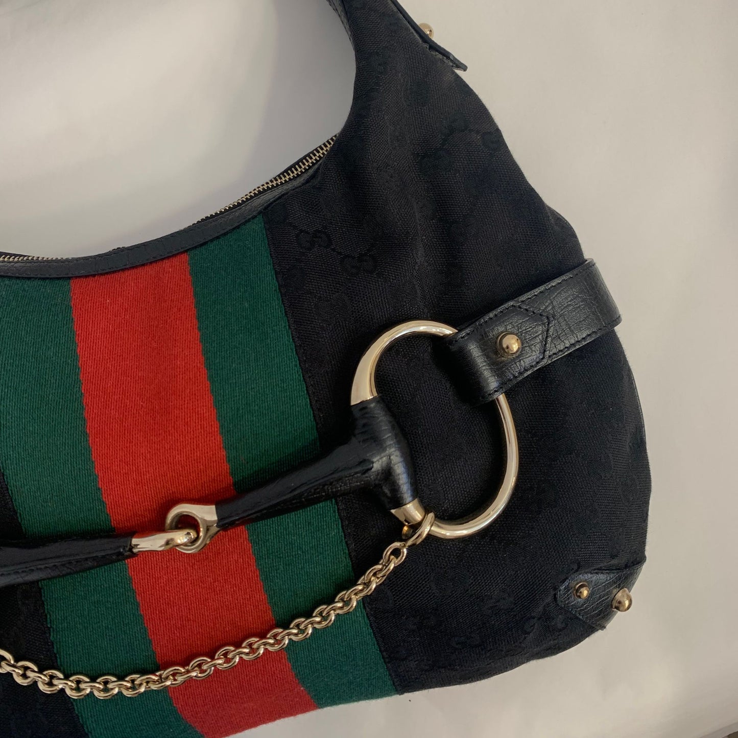 Gucci Horsebit Web Hobo Bag