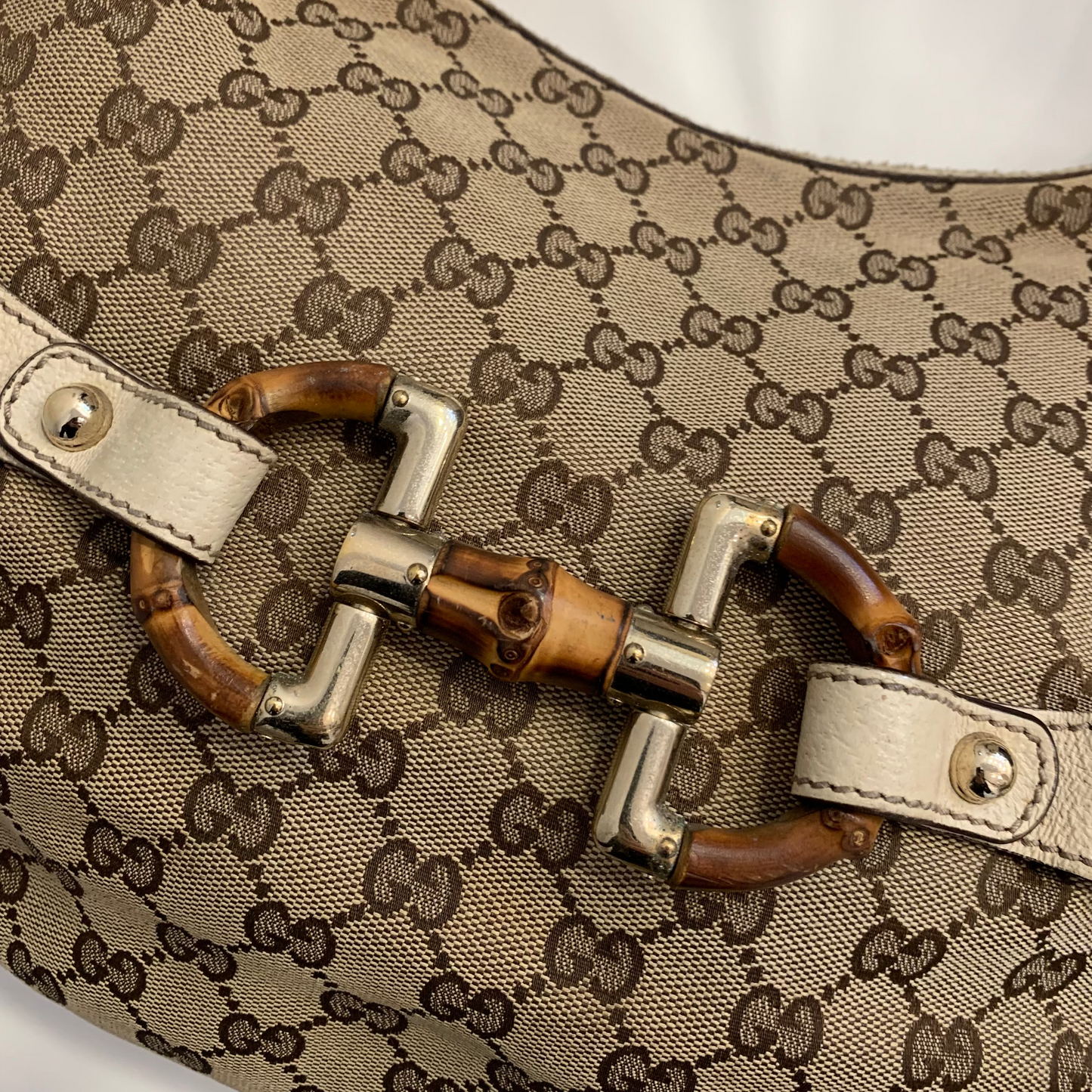 Gucci GG Canvas Bamboo Horsebit Amalfi Hobo