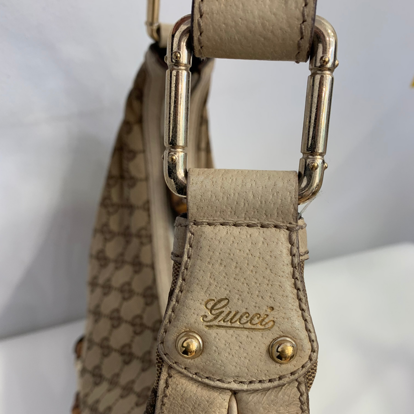 Gucci GG Canvas Bamboo Horsebit Amalfi Hobo