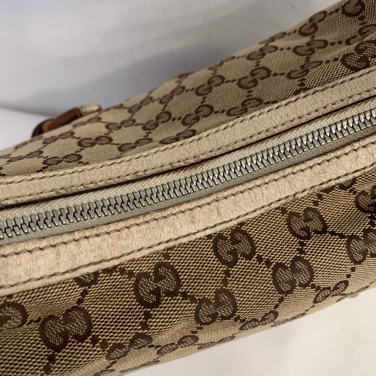 Gucci GG Canvas Bamboo Horsebit Amalfi Hobo
