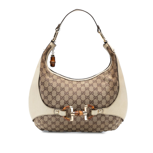 Gucci GG Canvas Bamboo Horsebit Amalfi Hobo