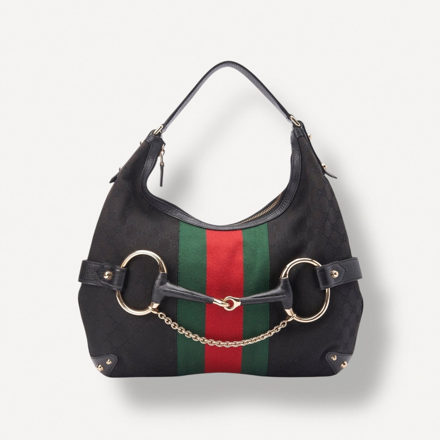 Gucci Horsebit Web Hobo Bag