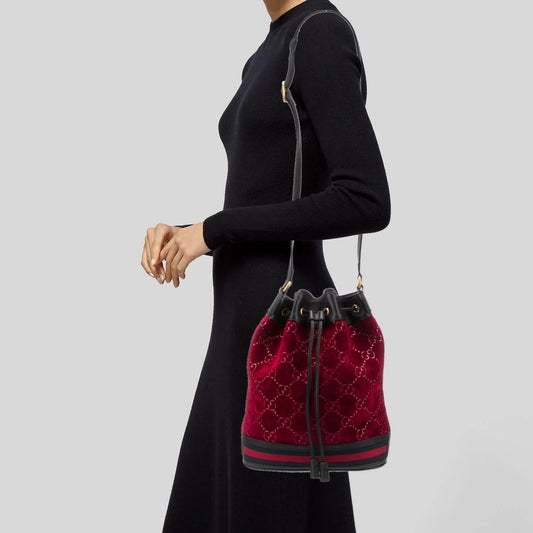Gucci GG Velvet Web Bucket
