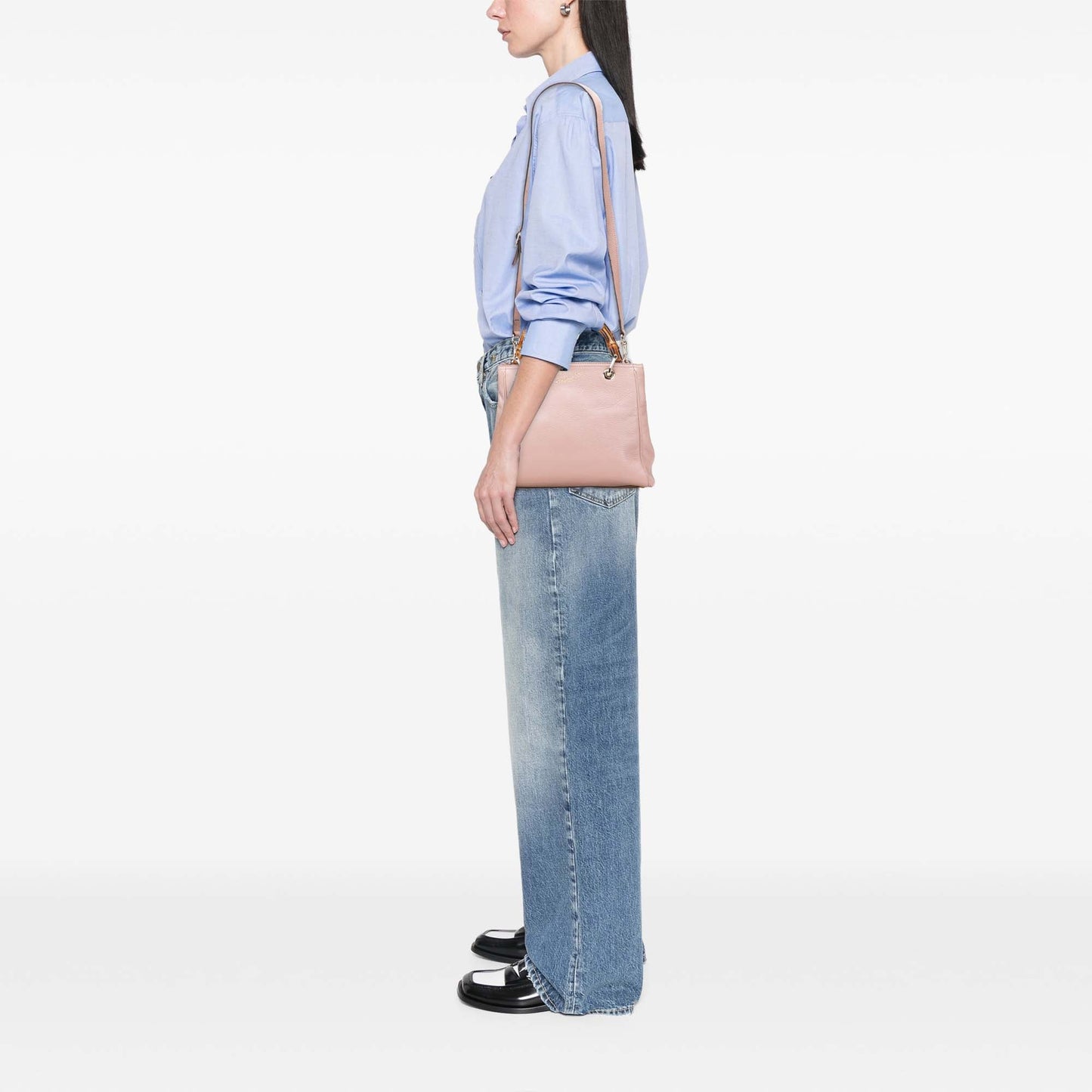 Gucci Small Calfskin Bamboo Shopper Satchel