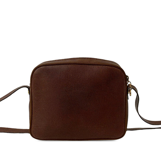 Ferragamo Lizard Embossed Leather Vara Crossbody
