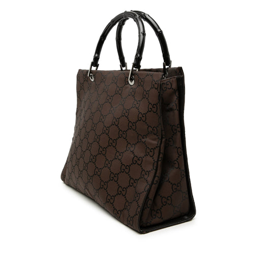 Gucci GG Nylon Bamboo Handbag