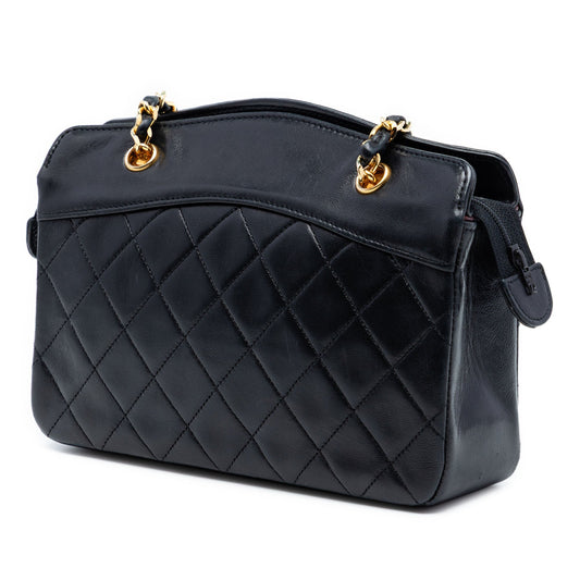 Chanel CC Quilted Lambskin Zip Handbag
