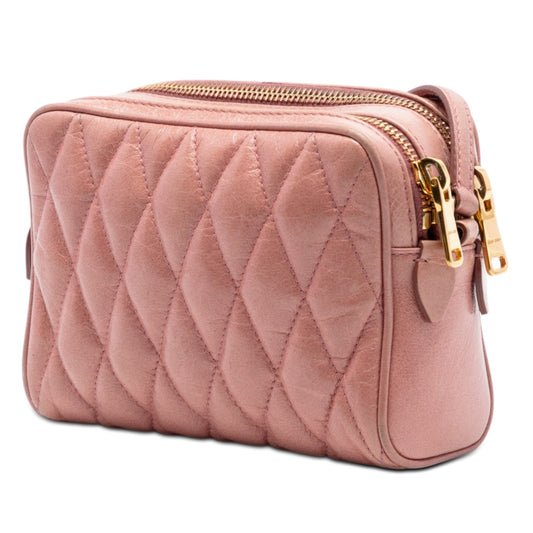 Miu Miu Matelasse Nappa Double Zip Camera Bag