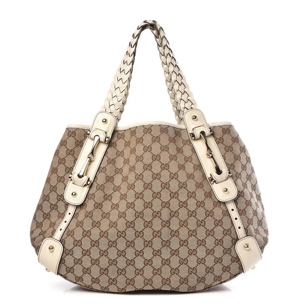 Gucci Canvas Horsebit Pelham Shoulder Bag