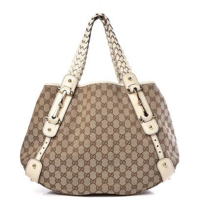 Gucci Canvas Horsebit Pelham Shoulder Bag