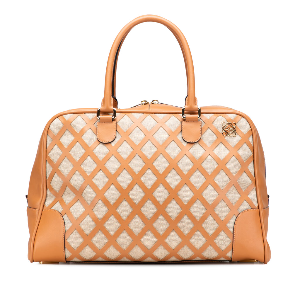 Loewe Extra Large Canvas and Cut Out Leather Amazona 75