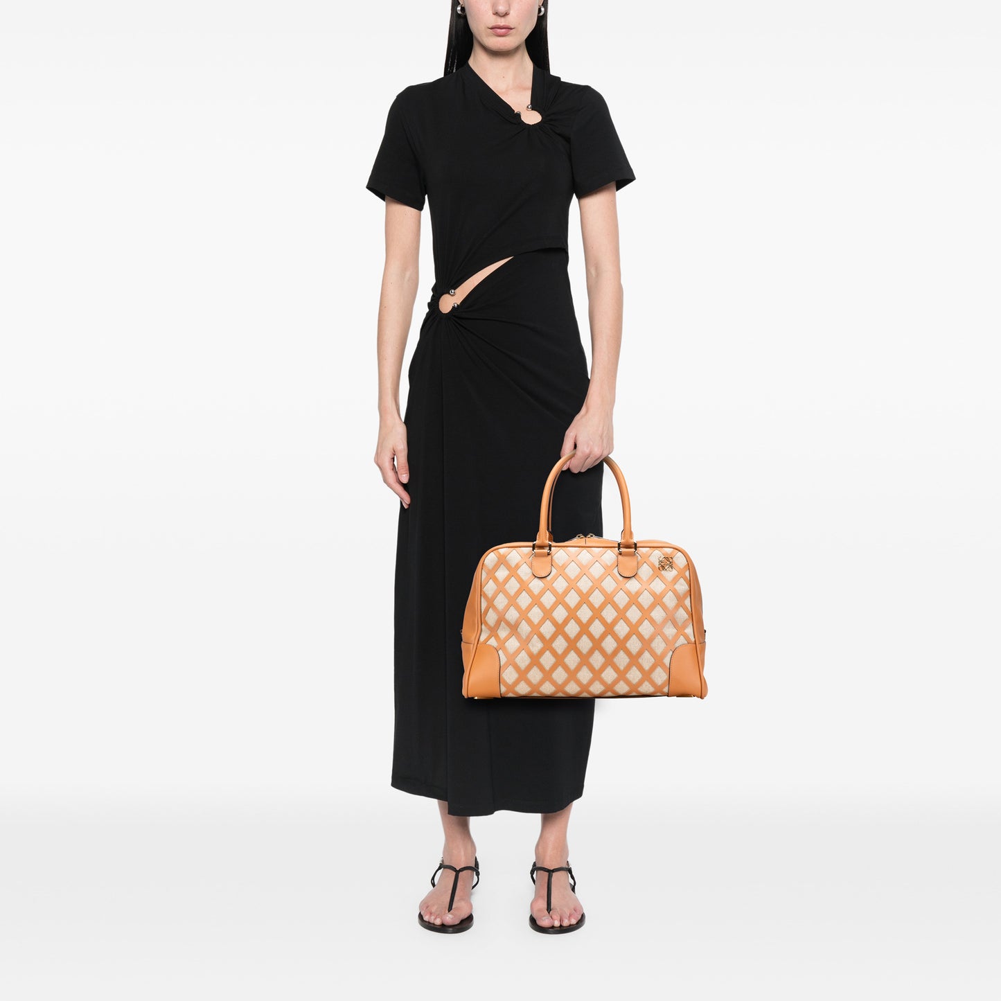 Loewe Extra Large Canvas and Cut Out Leather Amazona 75