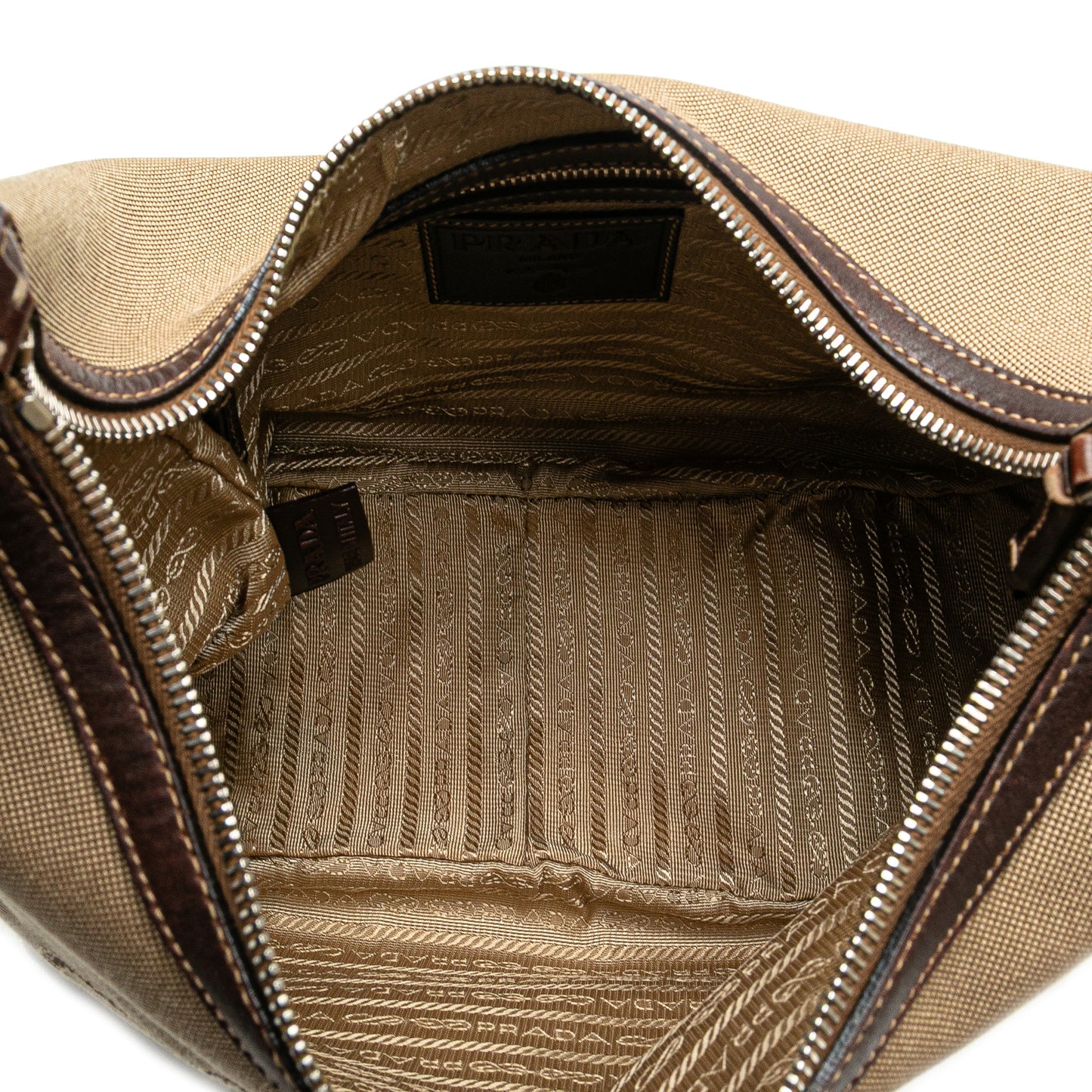 Prada Canvas Canapa Logo Shoulder Bag