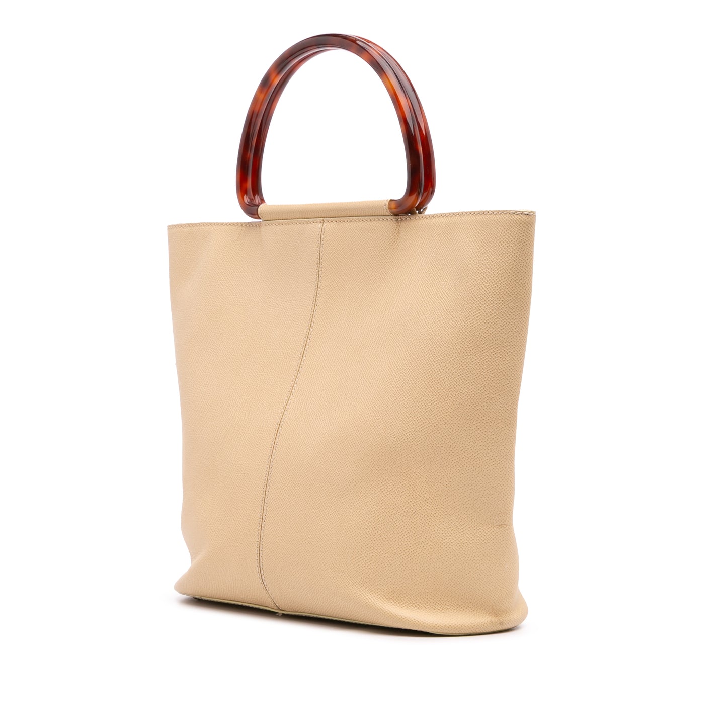 Chanel Grained Calfskin Tortoise Top Handle Tote