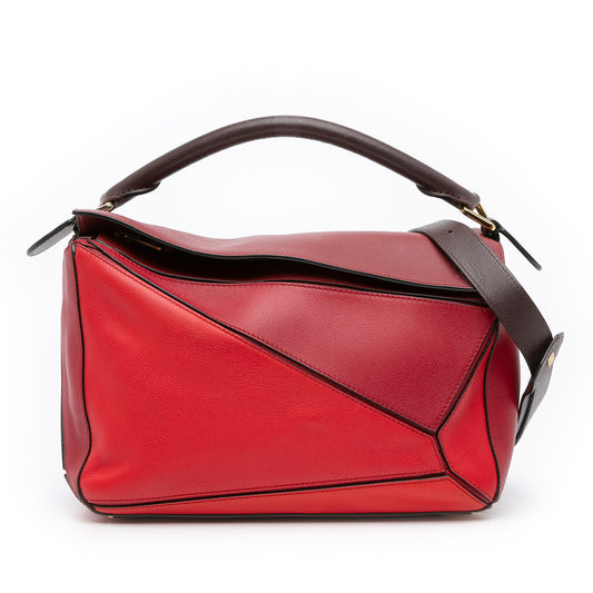 Loewe Medium Tricolor Calfskin Puzzle Satchel