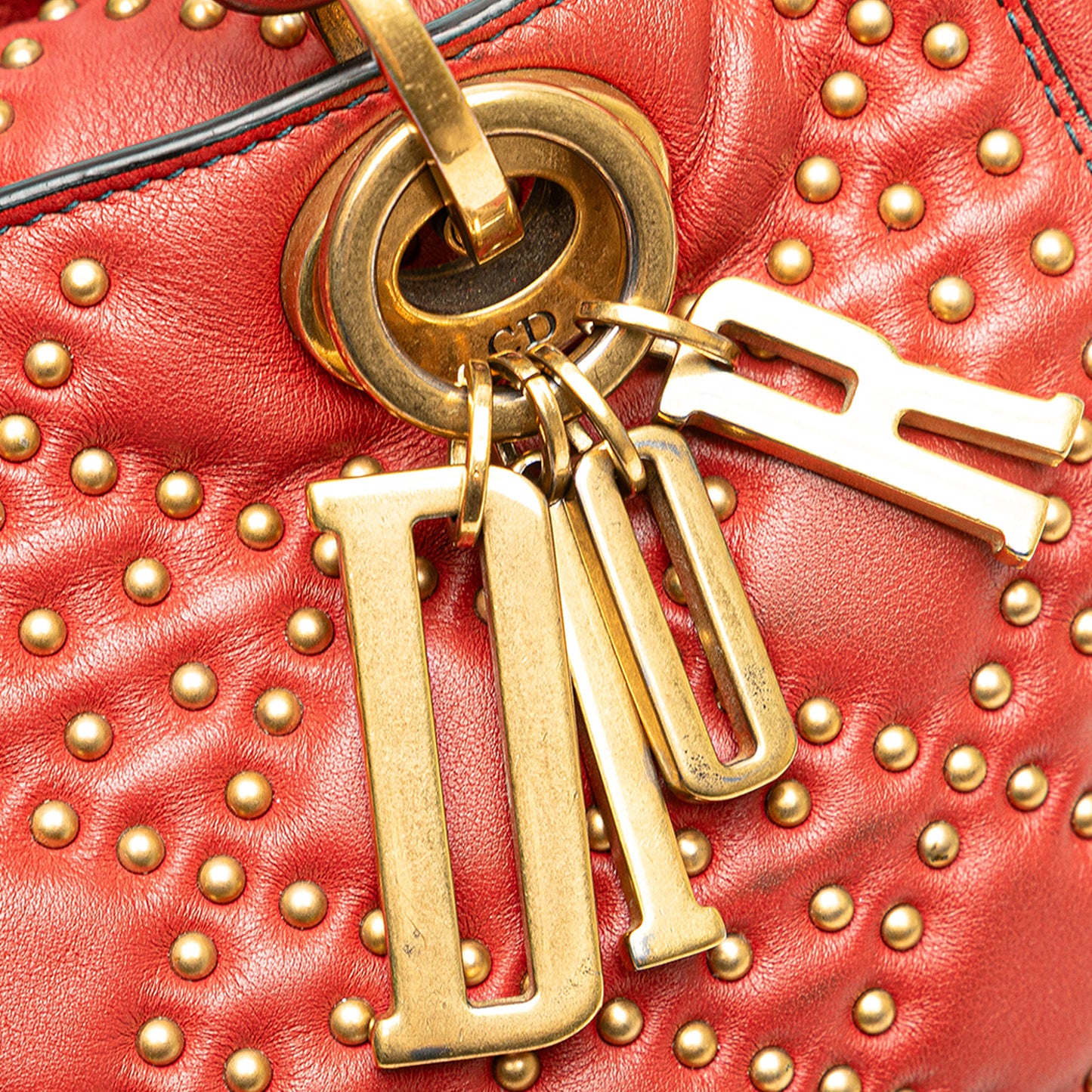 Dior Medium Lambskin Cannage Studded Supple Lady Dior