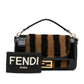 Fendi Shearling Pequin Baguette Satchel