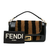 Fendi Shearling Pequin Baguette Satchel