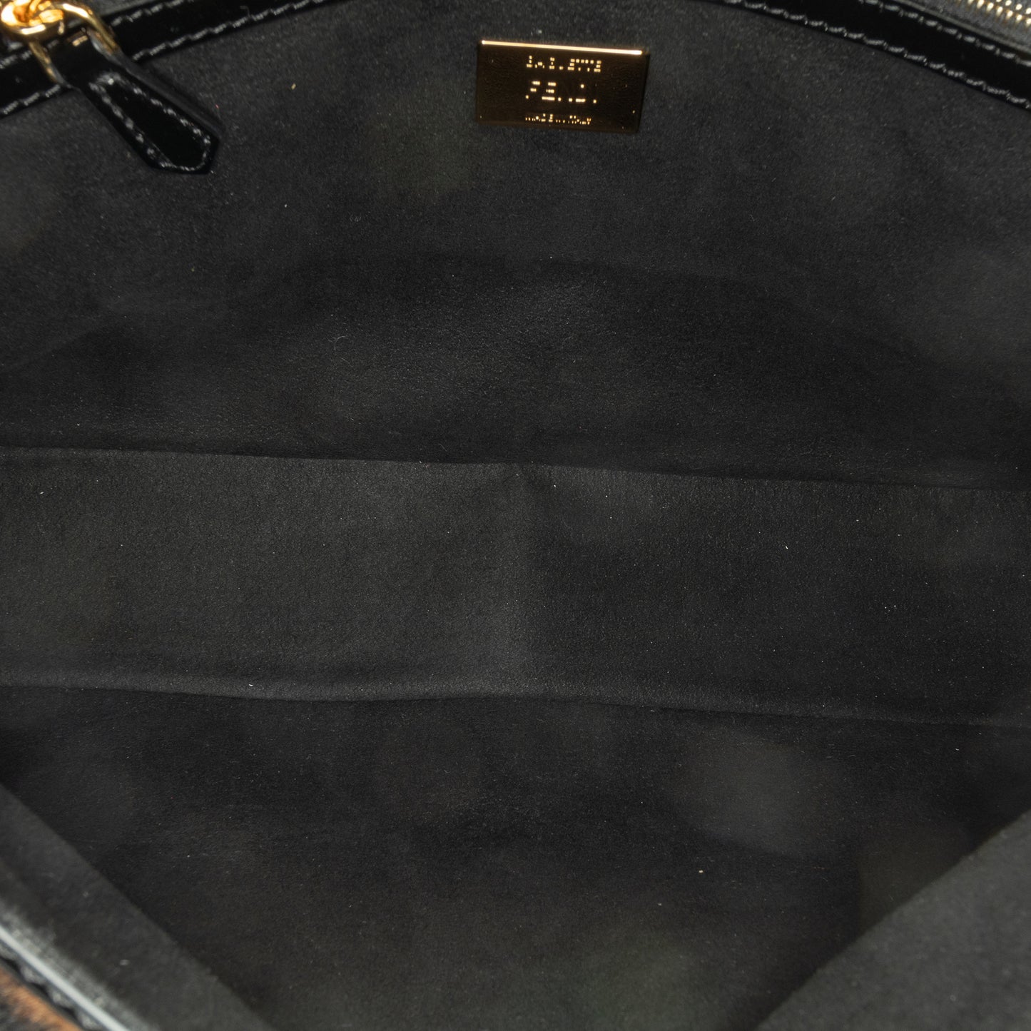Fendi Shearling Pequin Baguette Satchel