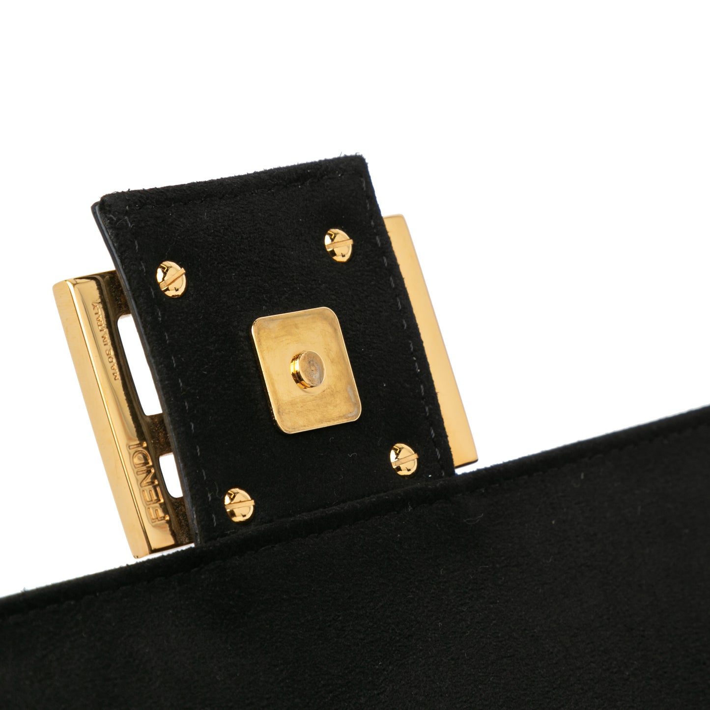 Fendi Shearling Pequin Baguette Satchel