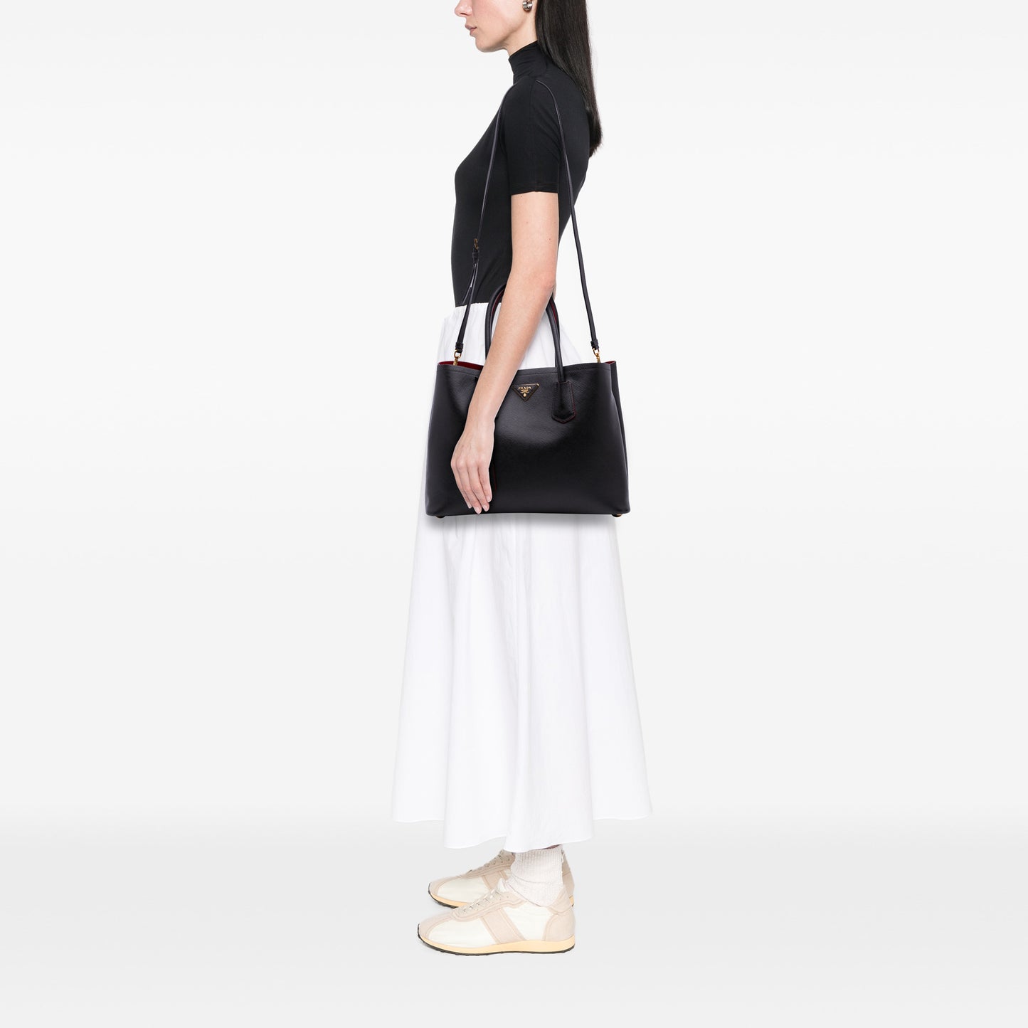 Prada Medium Saffiano Cuir Double Satchel