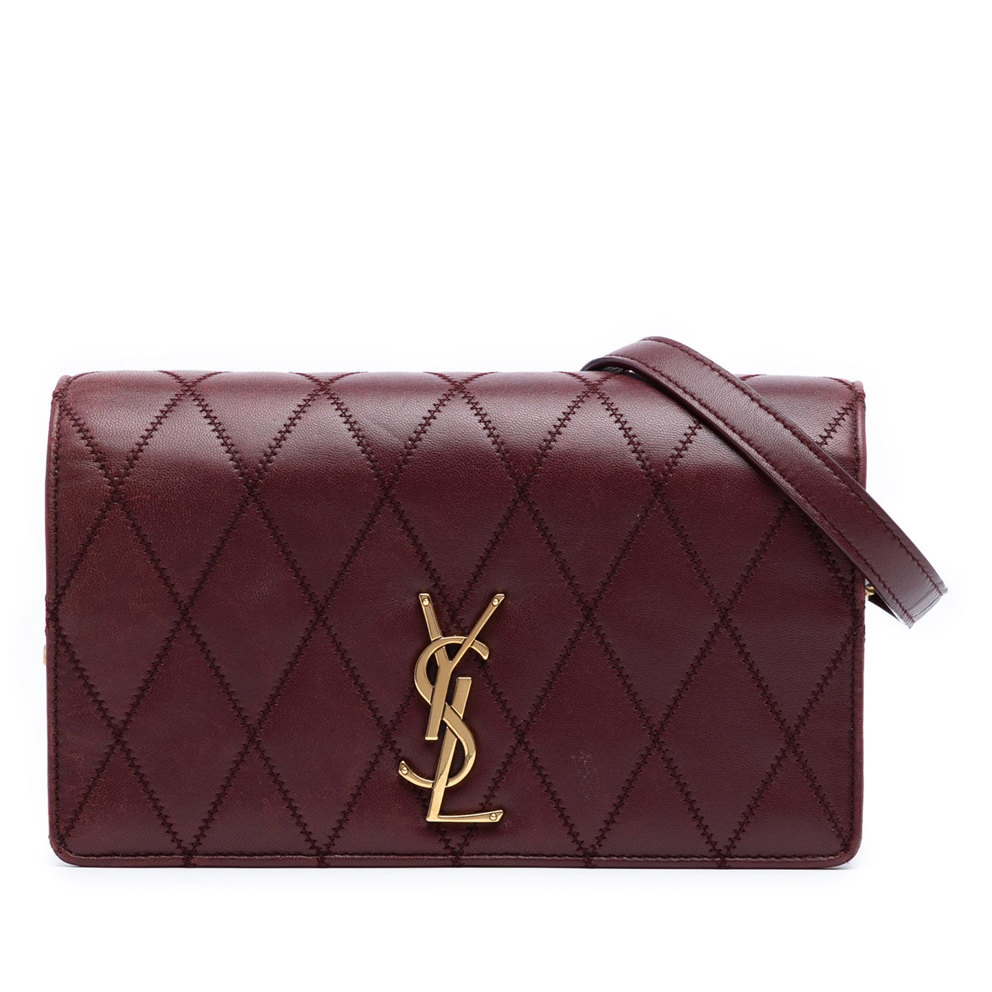 Saint Laurent Diamond Quilted Lambskin Angie Chain Bag