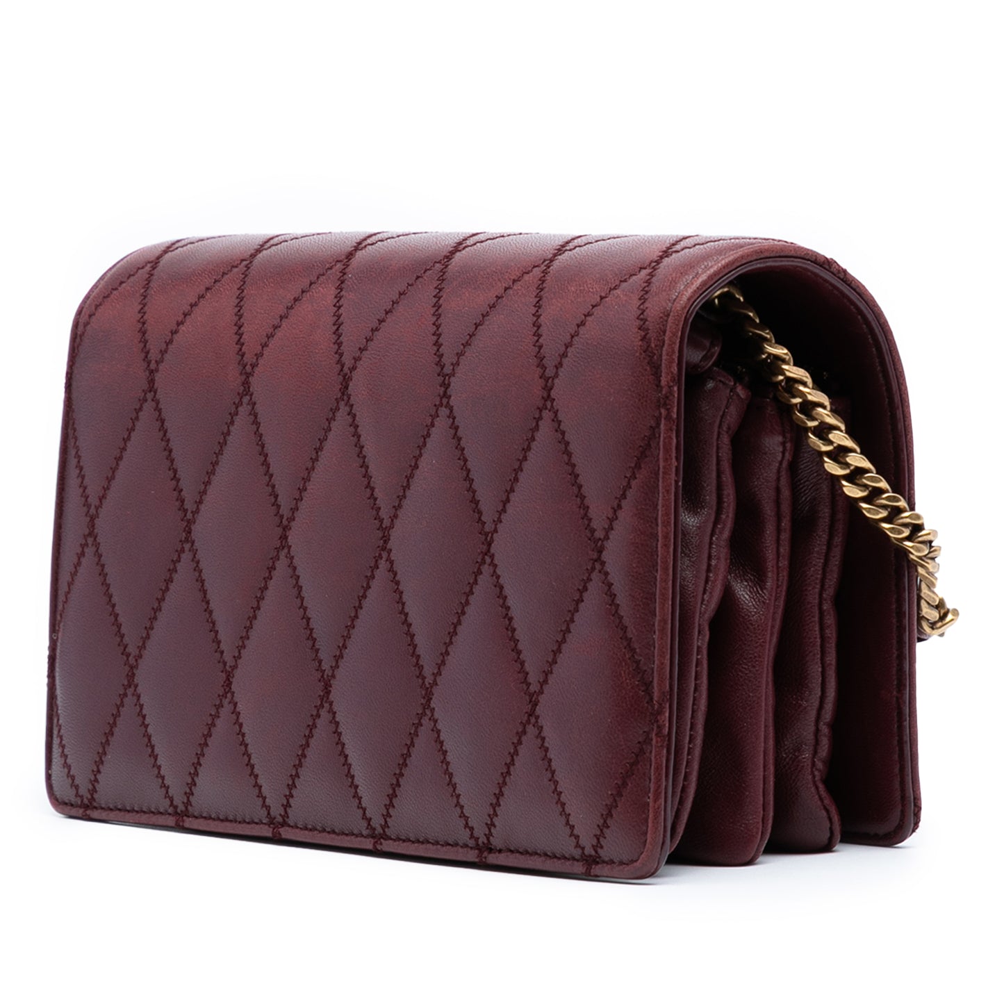 Saint Laurent Diamond Quilted Lambskin Angie Chain Bag