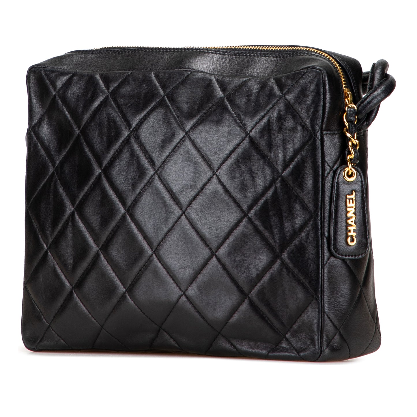 Chanel CC Quilted Lambskin Twisted Strap Crossbody