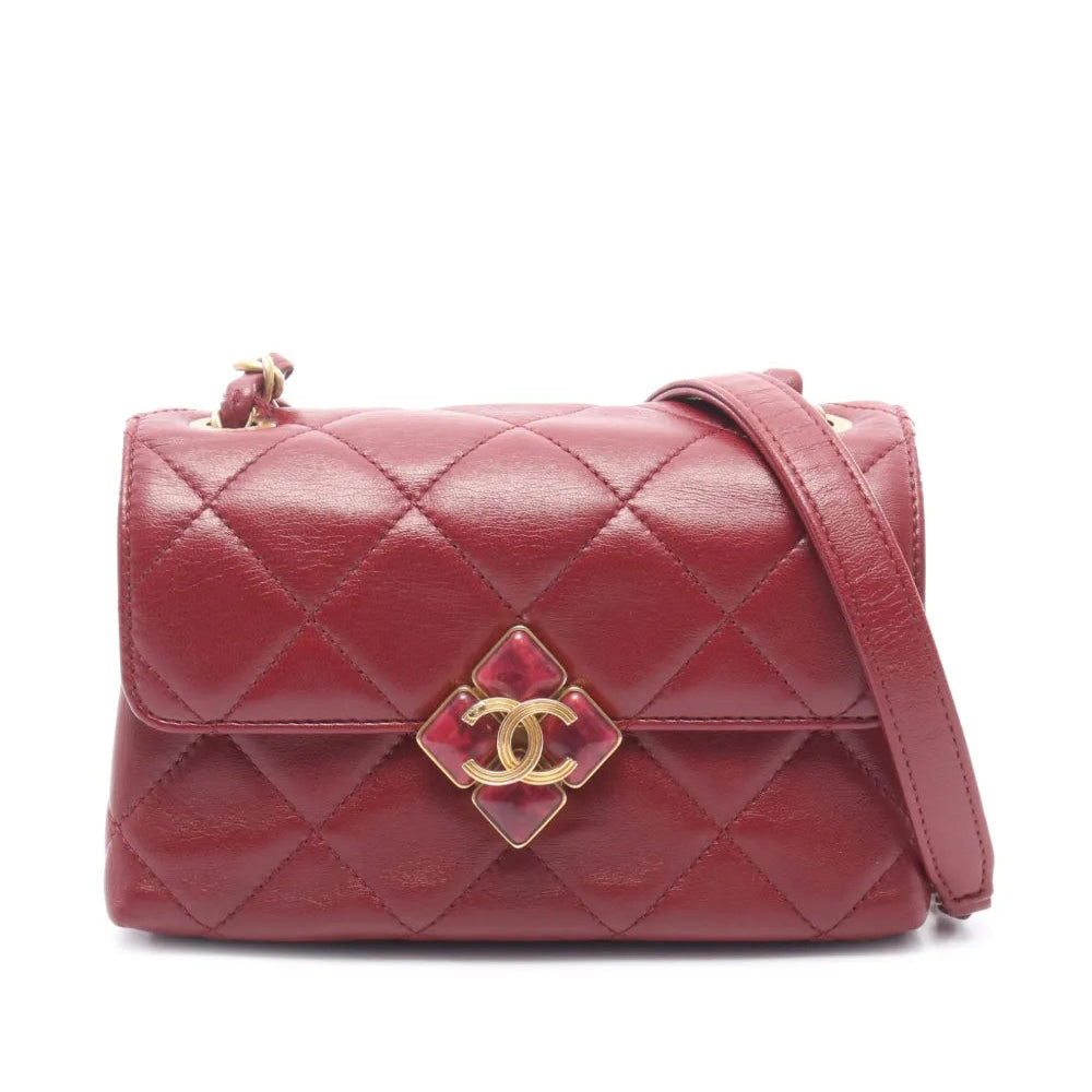 Chanel Mini Lambskin Diamond Lock Flap