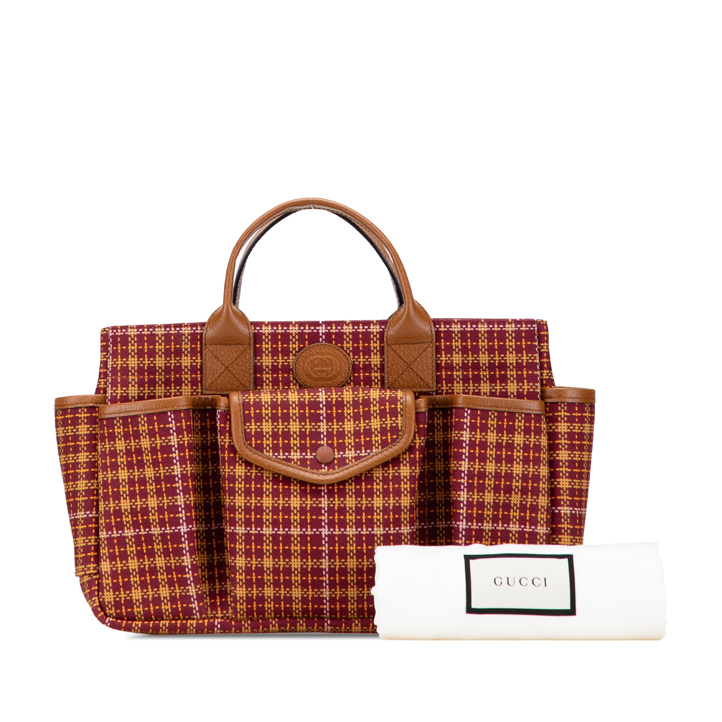 Gucci Checkered Wool Childrens Pocket Handbag