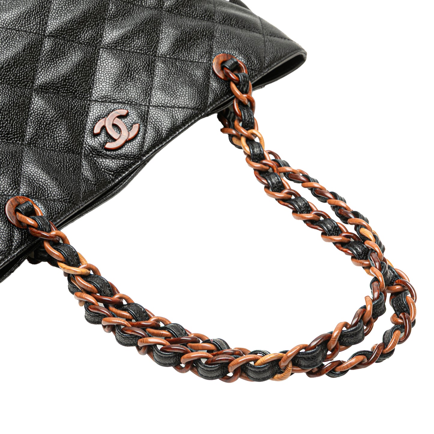 Chanel CC Tortoise Chain Tote Bag