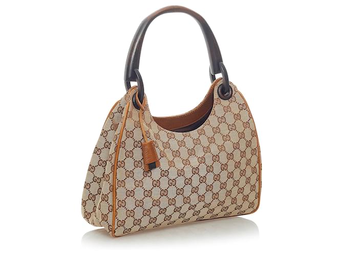 Bolso de hombro de lona Gucci GG