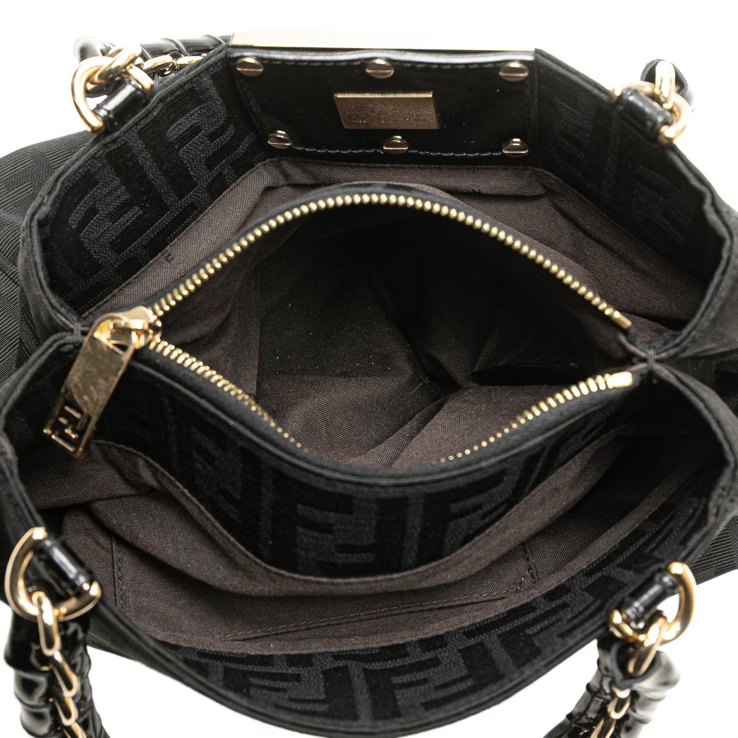 Fendi Small Zucca Canvas Mia Chain Tote