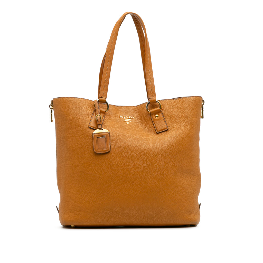 Prada Vitello Daino Side Zip Tote