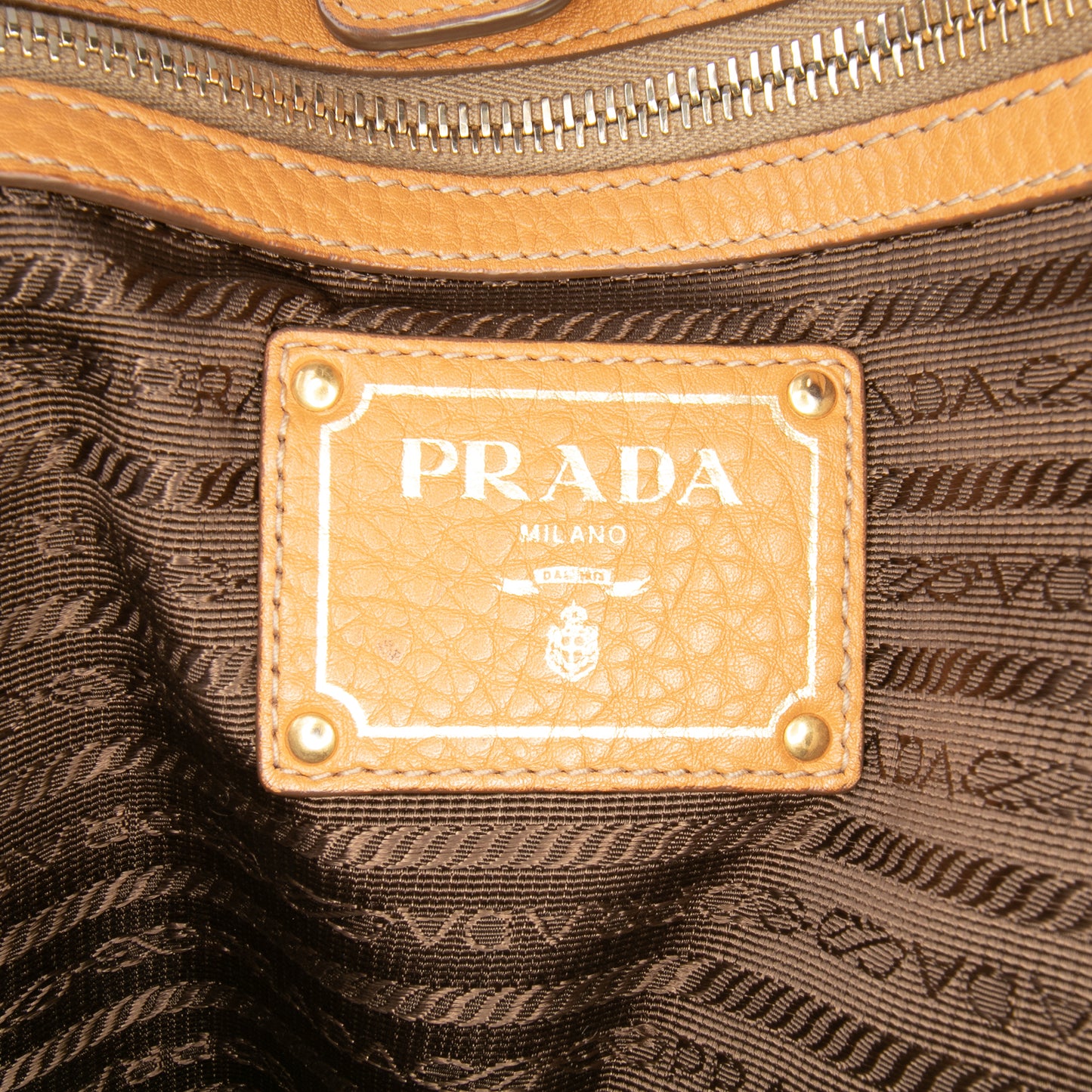 Prada Vitello Daino Side Zip Tote