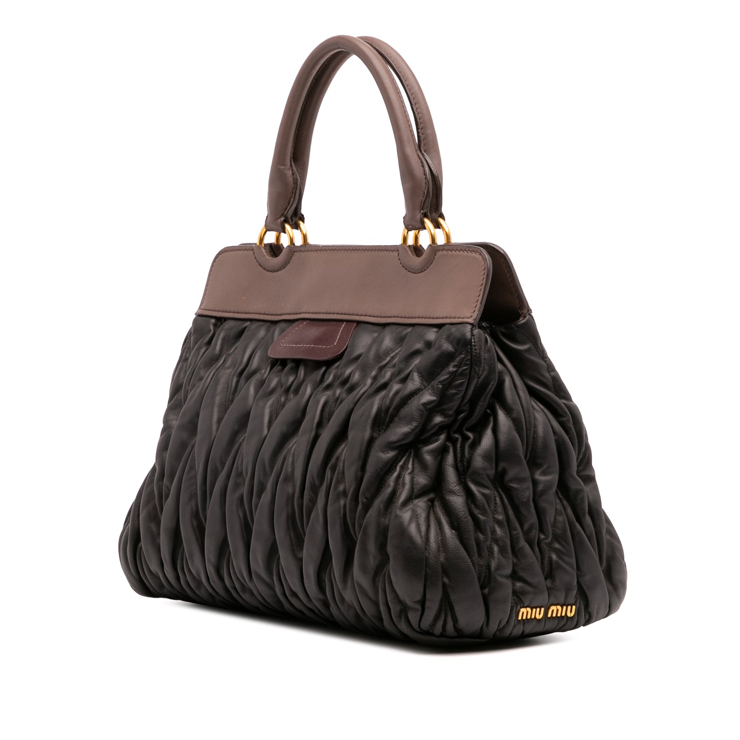 Miu Miu Matelasse Leather Turnlock Tote