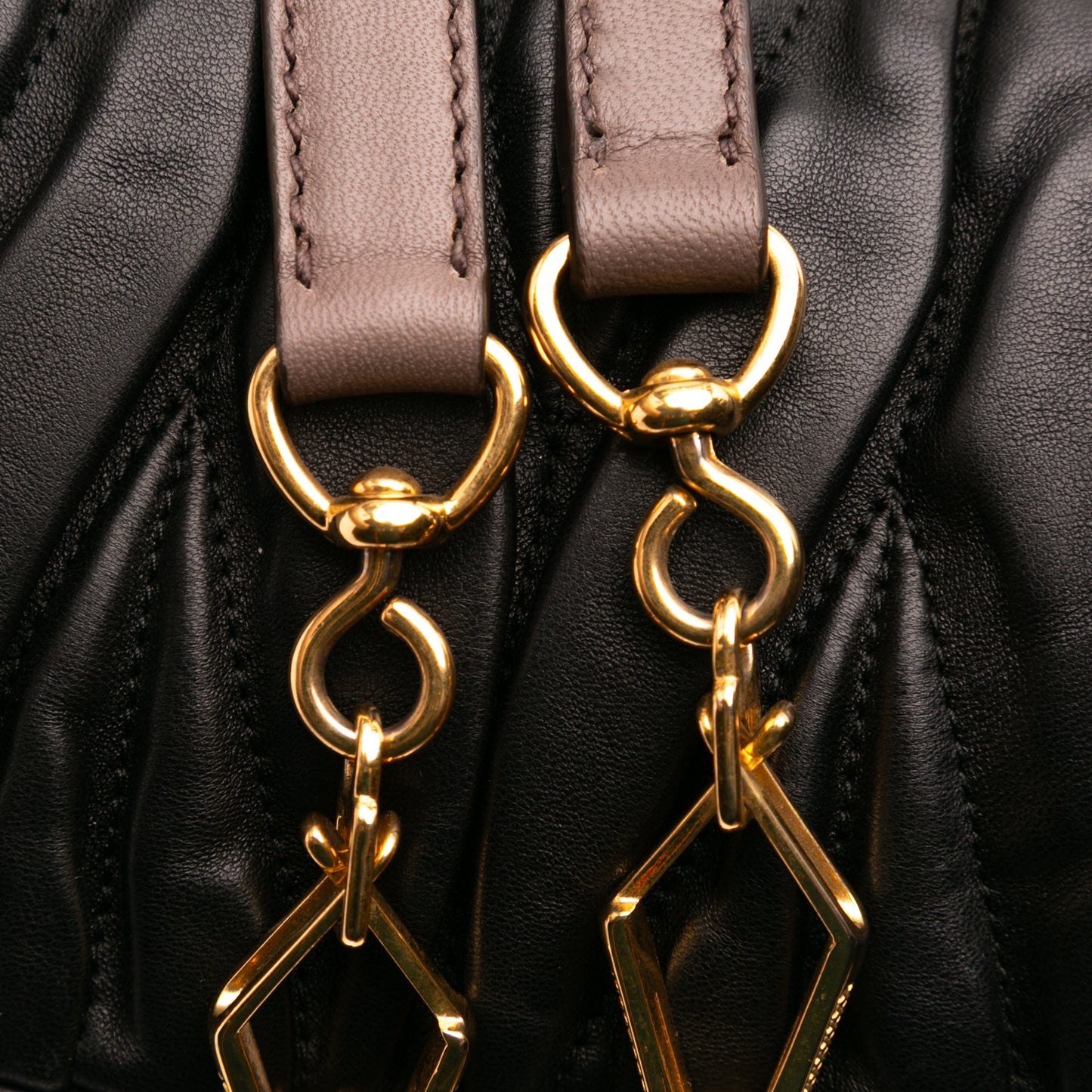 Miu Miu Matelasse Leather Turnlock Tote