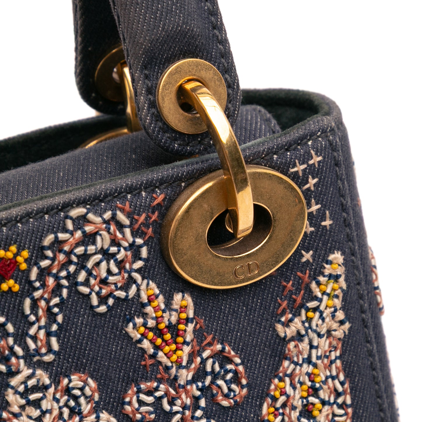 Dior Mini Denim Embroidered Lady Dior