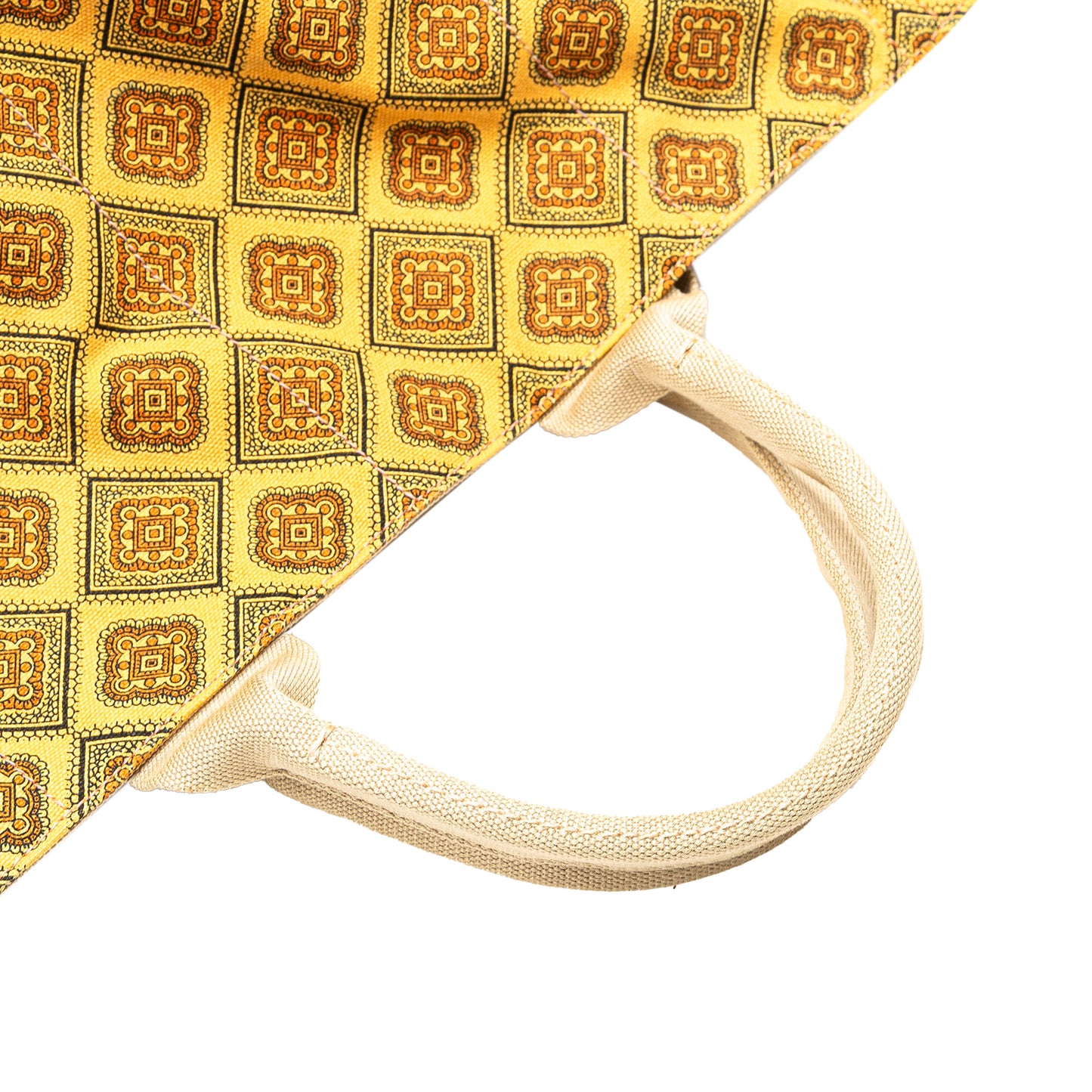 Prada Large Canvas Printed Canapa Satchel