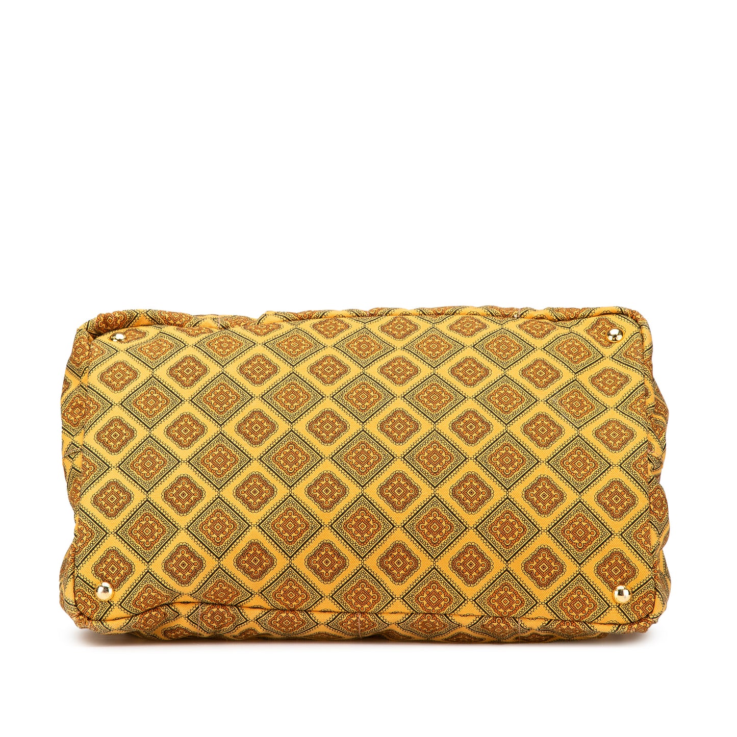 Prada Large Canvas Printed Canapa Satchel