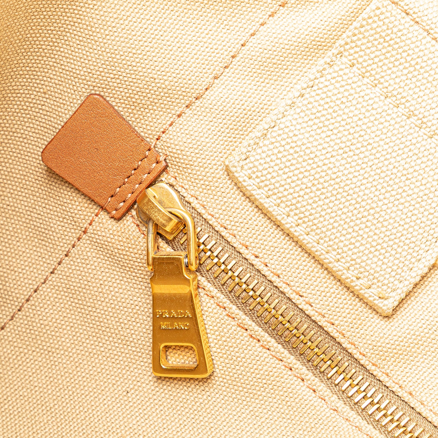 Prada Large Canvas Printed Canapa Satchel