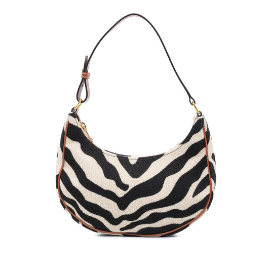 Celine Zebra Print Canvas Ava Shoulder Bag