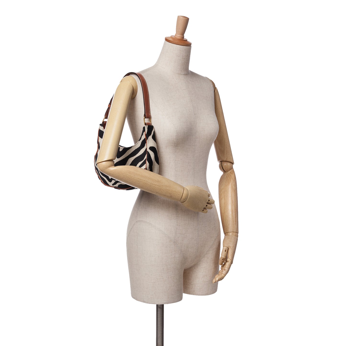 Celine Zebra Print Canvas Ava Shoulder Bag