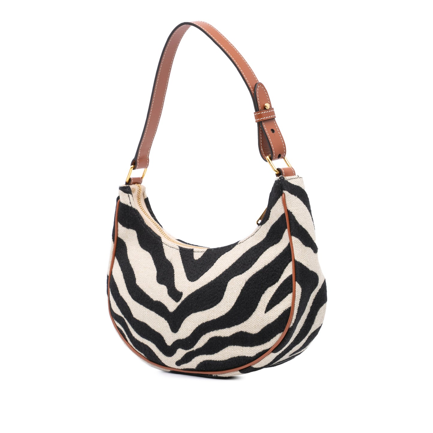 Celine Zebra Print Canvas Ava Shoulder Bag