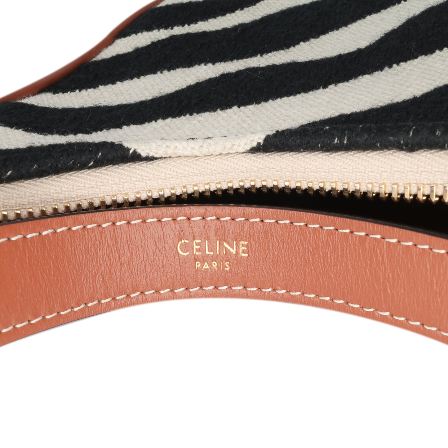 Celine Zebra Print Canvas Ava Shoulder Bag