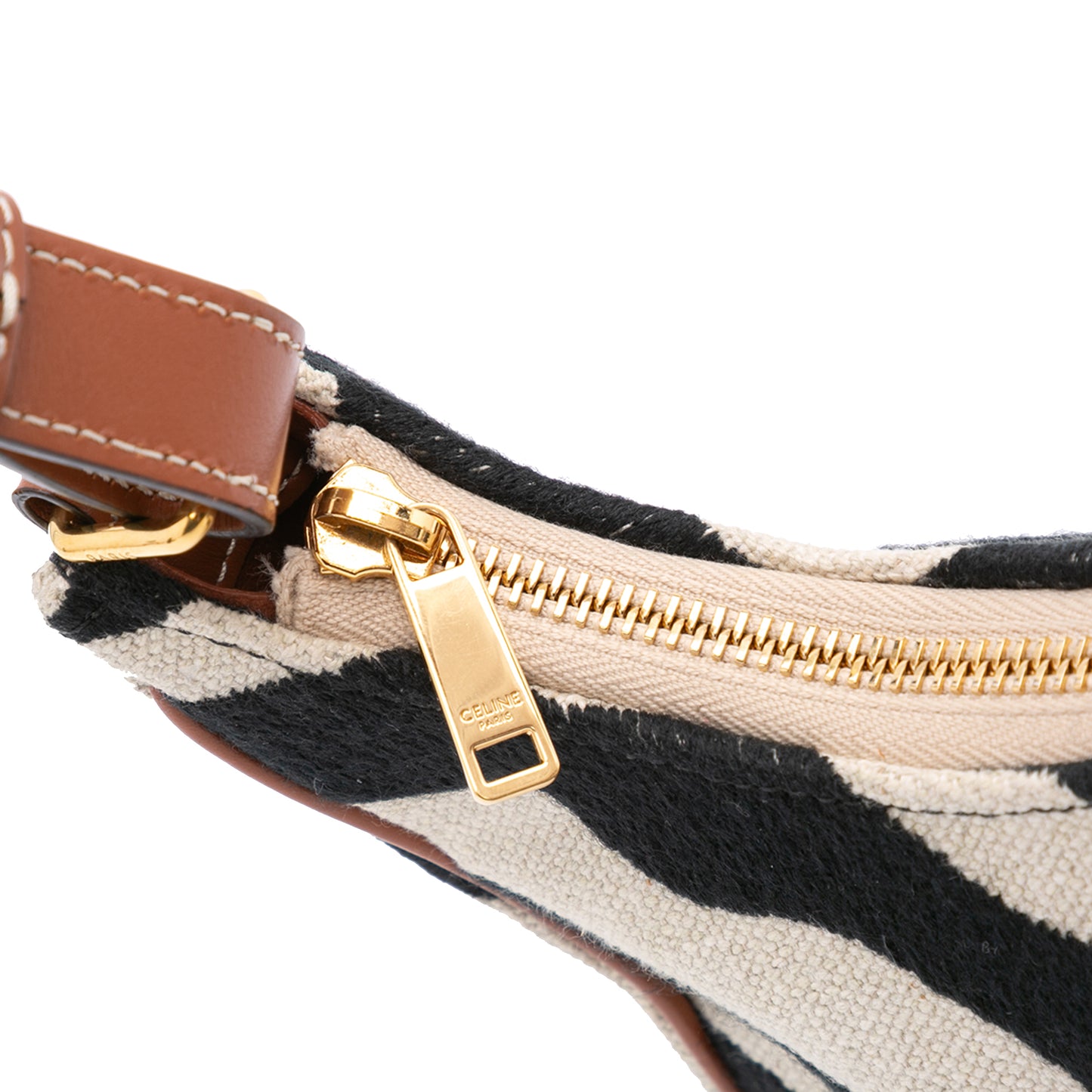Celine Zebra Print Canvas Ava Shoulder Bag