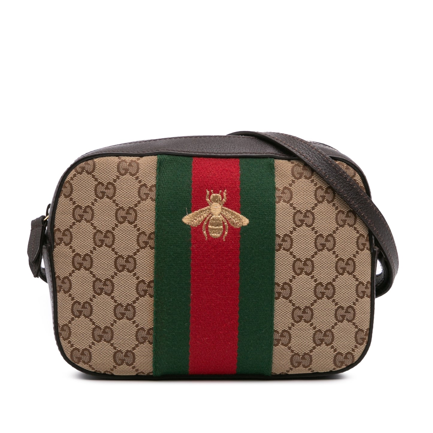 GG Canvas Webby Bee Camera Bag